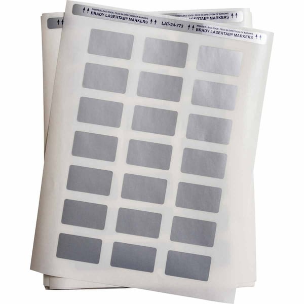 LaserTab Metallized Polyester Lbls 1 in H x 1.75 in W Silver 48/PK